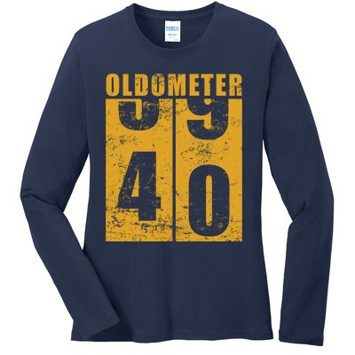 Retro Vintage Oldometer 40 Years Old Ladies Long Sleeve Shirt