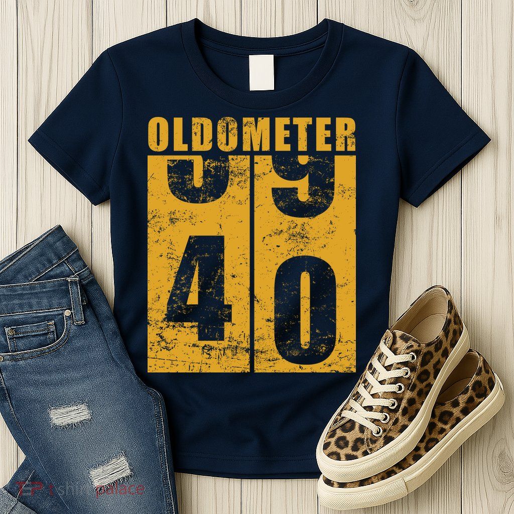 Retro Vintage Oldometer 40 Years Old Womens T-Shirt