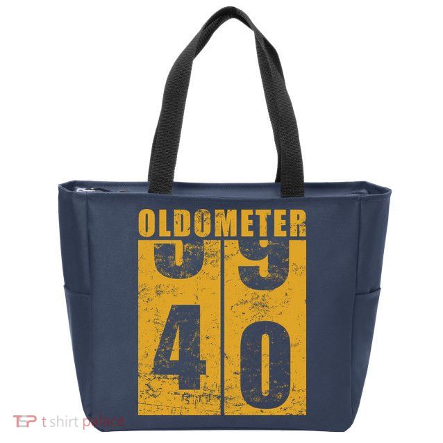 Retro Vintage Oldometer 40 Years Old Zip Tote Bag