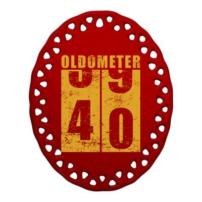 Retro Vintage Oldometer 40 Years Old Ceramic Oval Ornament