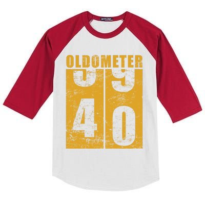 Retro Vintage Oldometer 40 Years Old Kids Colorblock Raglan Jersey