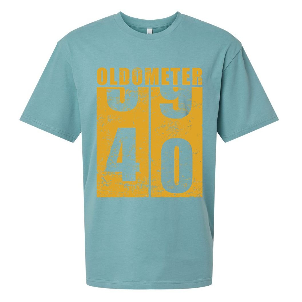 Retro Vintage Oldometer 40 Years Old Sueded Cloud Jersey T-Shirt
