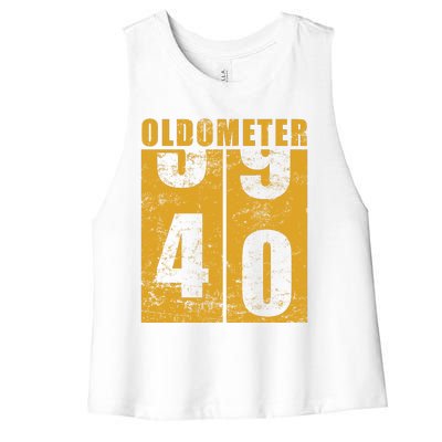 Retro Vintage Oldometer 40 Years Old Women's Racerback Cropped Tank