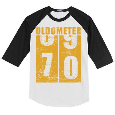 Retro Vintage Oldometer 70 Years Old Kids Colorblock Raglan Jersey