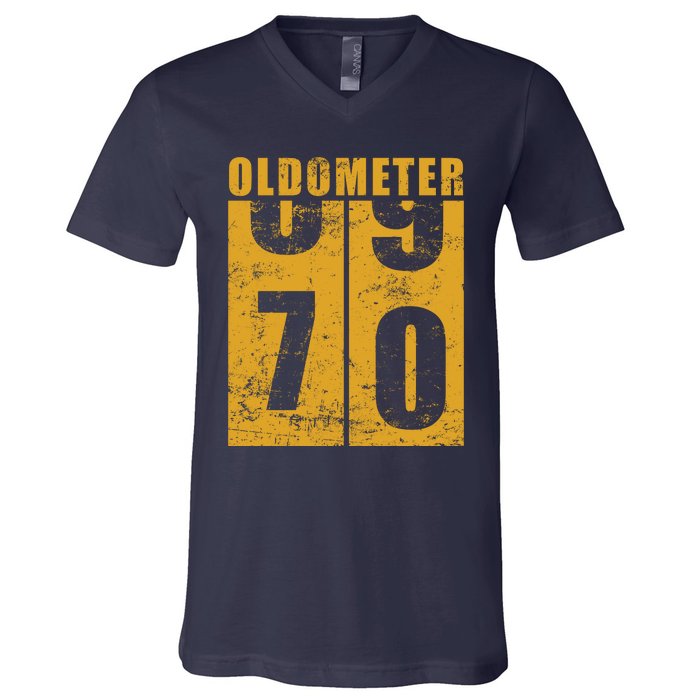 Retro Vintage Oldometer 70 Years Old V-Neck T-Shirt