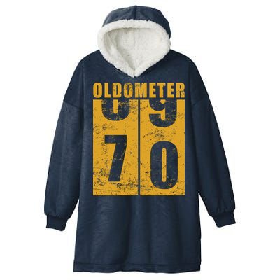 Retro Vintage Oldometer 70 Years Old Hooded Wearable Blanket