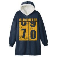 Retro Vintage Oldometer 70 Years Old Hooded Wearable Blanket