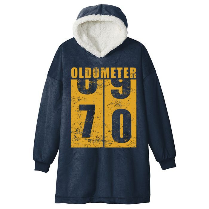 Retro Vintage Oldometer 70 Years Old Hooded Wearable Blanket