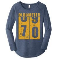 Retro Vintage Oldometer 70 Years Old Women's Perfect Tri Tunic Long Sleeve Shirt