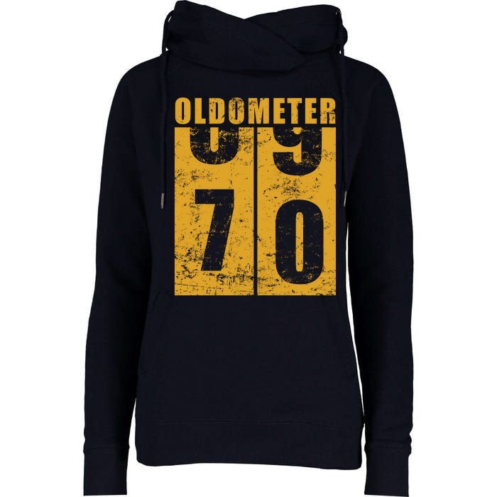 Retro Vintage Oldometer 70 Years Old Womens Funnel Neck Pullover Hood