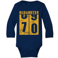 Retro Vintage Oldometer 70 Years Old Baby Long Sleeve Bodysuit