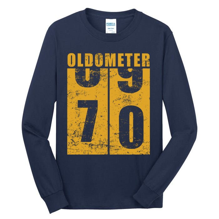 Retro Vintage Oldometer 70 Years Old Tall Long Sleeve T-Shirt