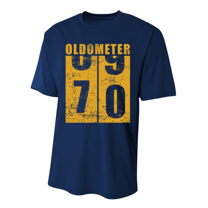 Retro Vintage Oldometer 70 Years Old Performance Sprint T-Shirt