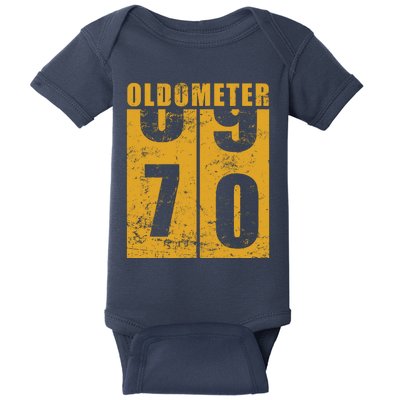 Retro Vintage Oldometer 70 Years Old Baby Bodysuit