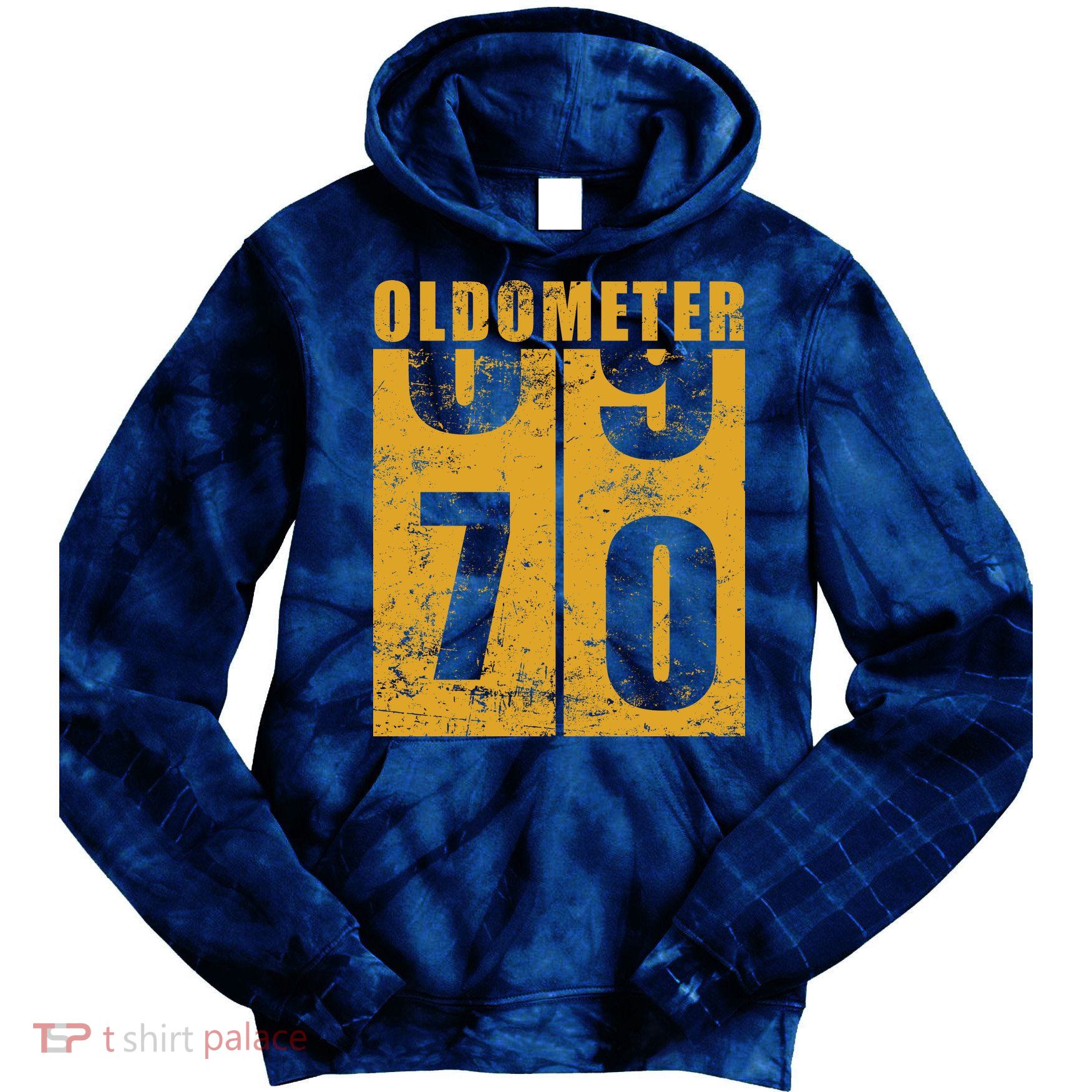 Retro Vintage Oldometer 70 Years Old Tie Dye Hoodie