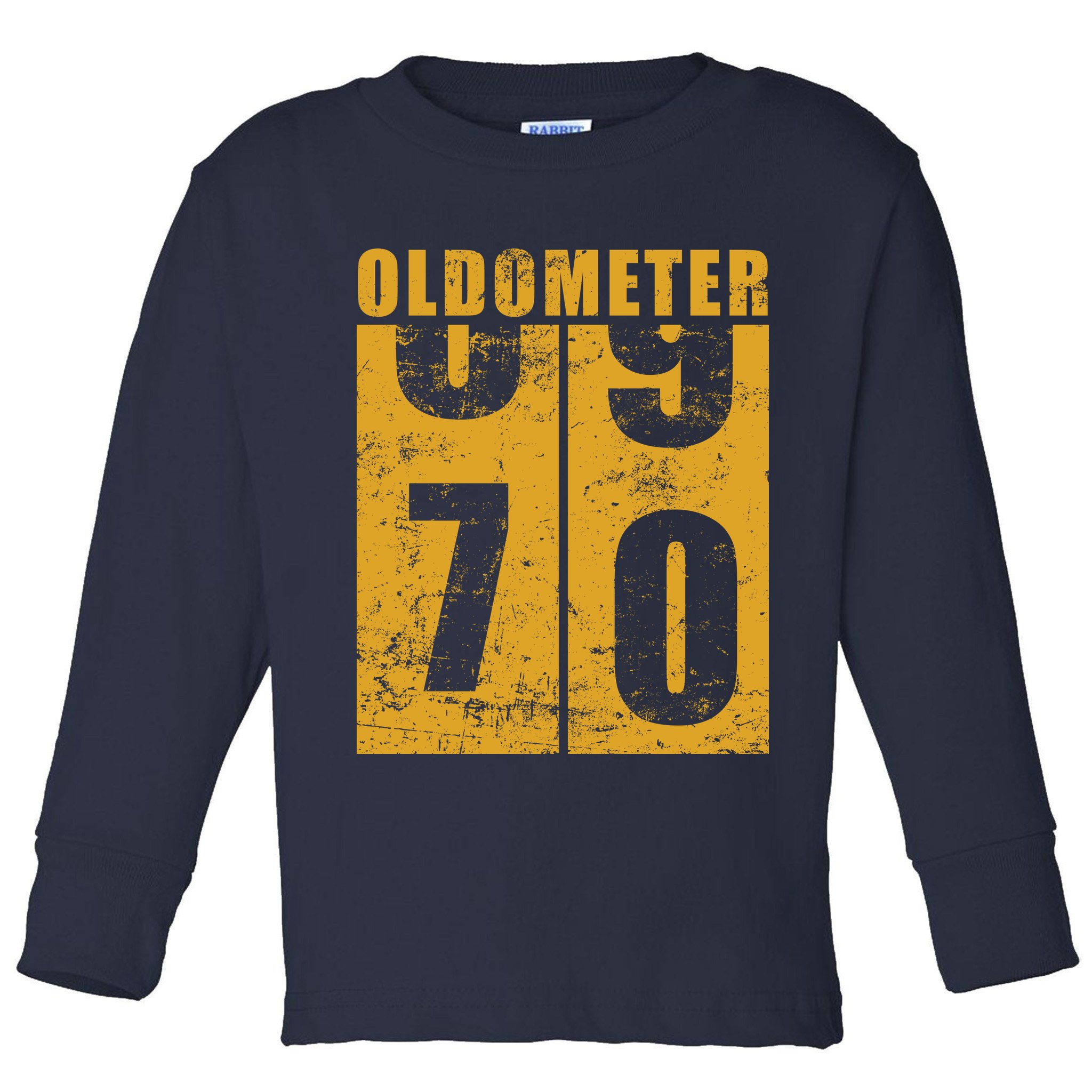 Retro Vintage Oldometer 70 Years Old Toddler Long Sleeve Shirt