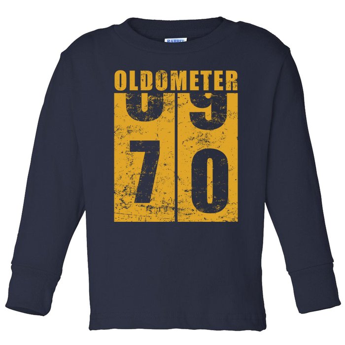 Retro Vintage Oldometer 70 Years Old Toddler Long Sleeve Shirt