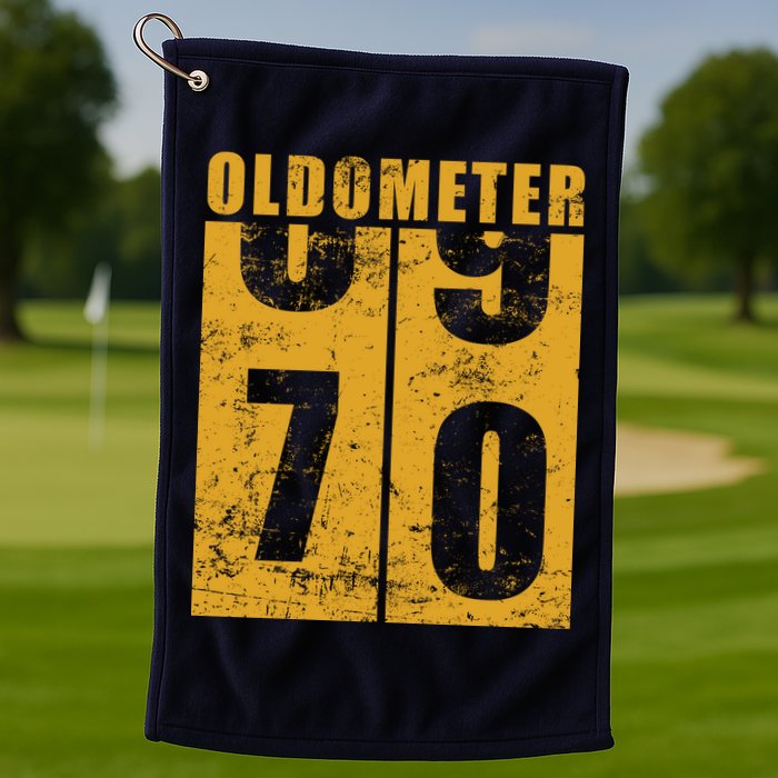 Retro Vintage Oldometer 70 Years Old Golf Towel