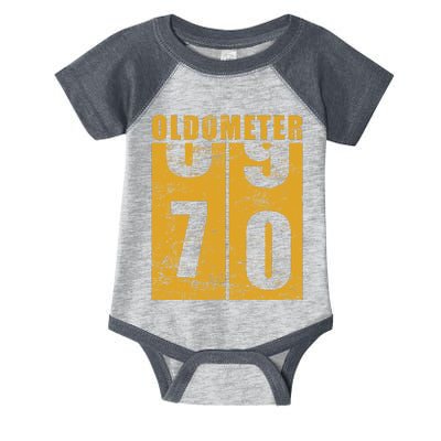 Retro Vintage Oldometer 70 Years Old Infant Baby Jersey Bodysuit