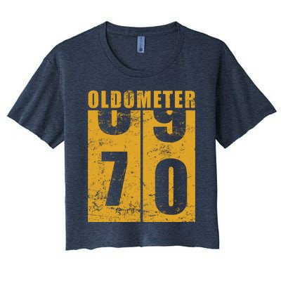 Retro Vintage Oldometer 70 Years Old Women's Crop Top Tee