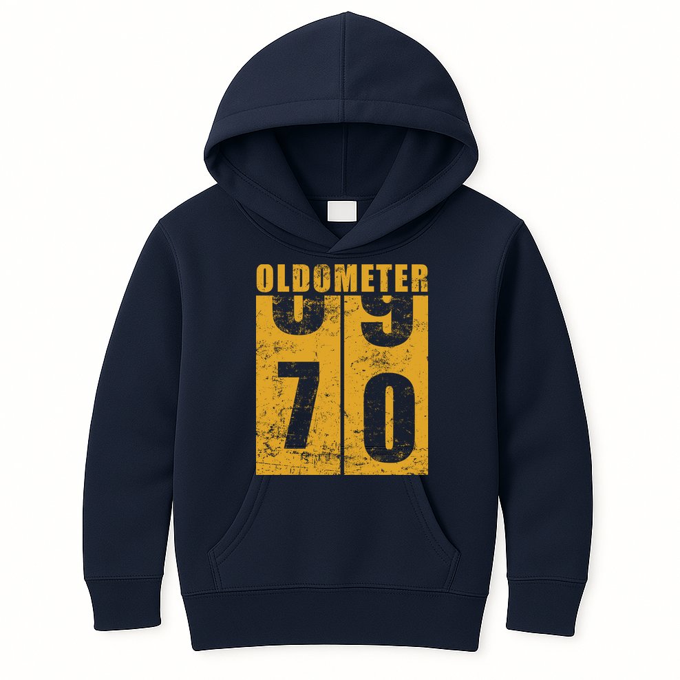 Retro Vintage Oldometer 70 Years Old Kids Hoodie