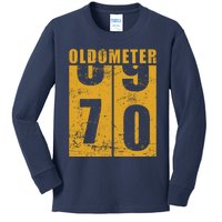 Retro Vintage Oldometer 70 Years Old Kids Long Sleeve Shirt