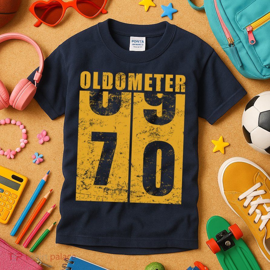 Retro Vintage Oldometer 70 Years Old Kids T-Shirt