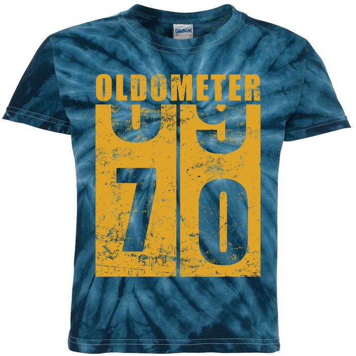 Retro Vintage Oldometer 70 Years Old Kids Tie-Dye T-Shirt