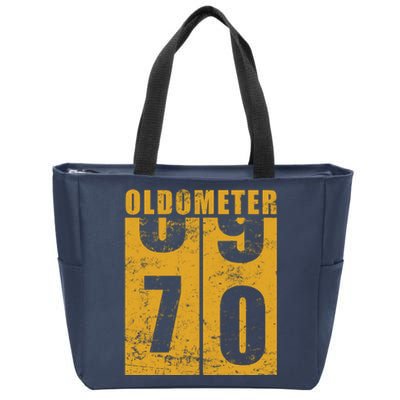 Retro Vintage Oldometer 70 Years Old Zip Tote Bag