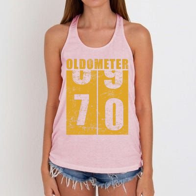 Retro Vintage Oldometer 70 Years Old Women's Knotted Racerback Tank