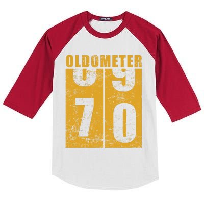 Retro Vintage Oldometer 70 Years Old Kids Colorblock Raglan Jersey