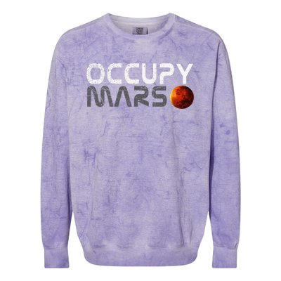 Retro Vintage Occupy Mars Space Explorer Gift Colorblast Crewneck Sweatshirt