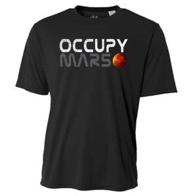 Retro Vintage Occupy Mars Space Explorer Gift Cooling Performance Crew T-Shirt