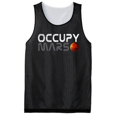 Retro Vintage Occupy Mars Space Explorer Gift Mesh Reversible Basketball Jersey Tank