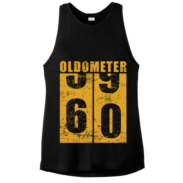 Retro Vintage Oldometer 60 Years Old Ladies PosiCharge Tri-Blend Wicking Tank