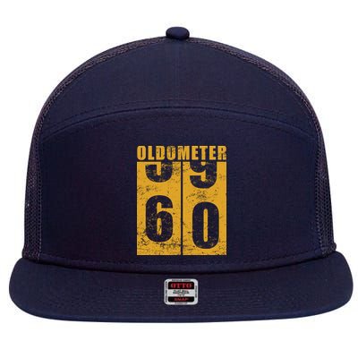 Retro Vintage Oldometer 60 Years Old 7 Panel Mesh Trucker Snapback Hat
