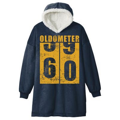 Retro Vintage Oldometer 60 Years Old Hooded Wearable Blanket