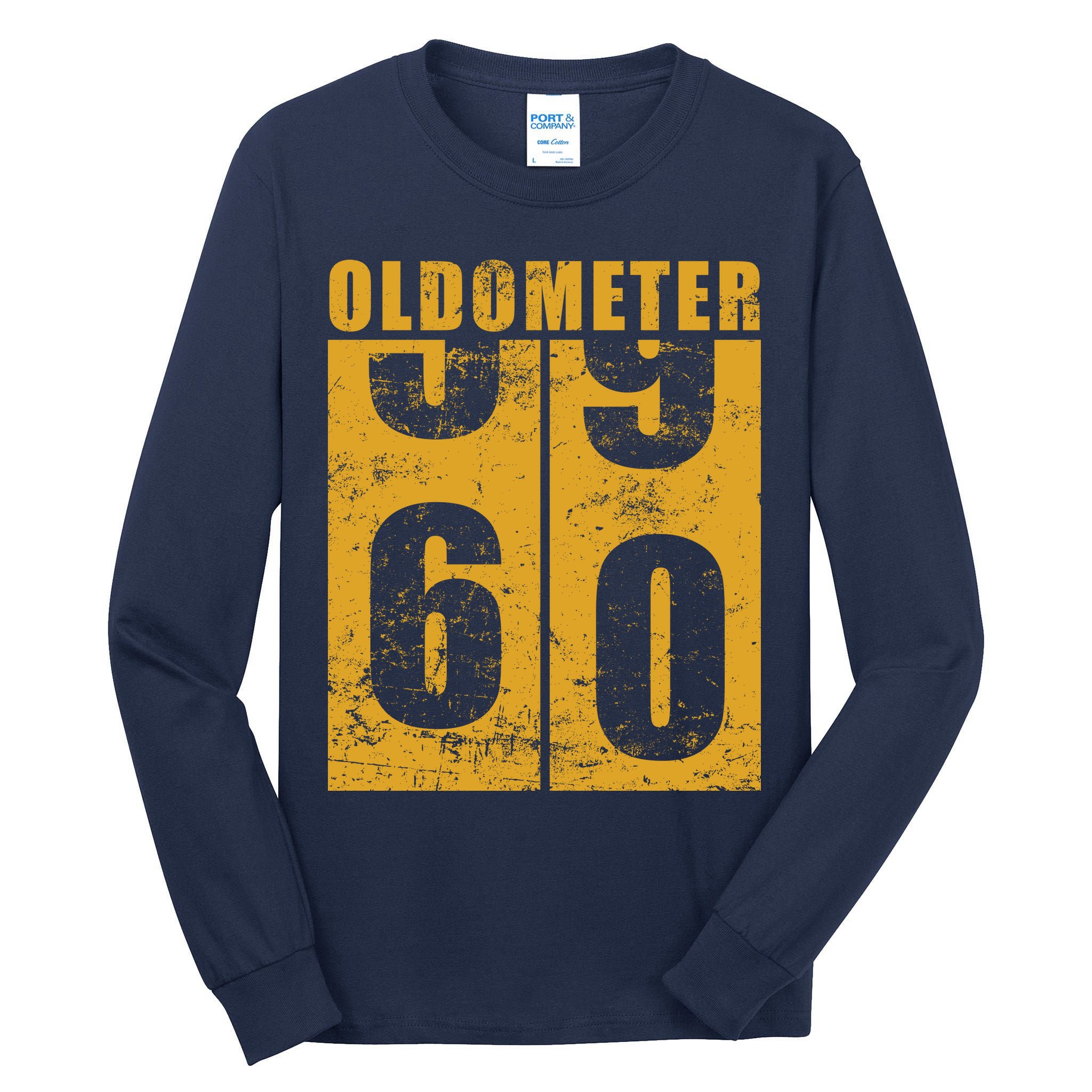 Retro Vintage Oldometer 60 Years Old Tall Long Sleeve T-Shirt