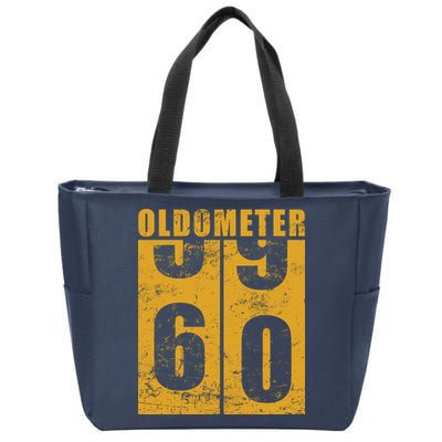 Retro Vintage Oldometer 60 Years Old Zip Tote Bag