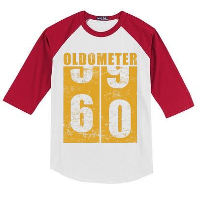 Retro Vintage Oldometer 60 Years Old Kids Colorblock Raglan Jersey