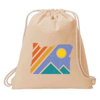 Retro Vintage Oregon Throwback Mountains And Gift Drawstring Bag