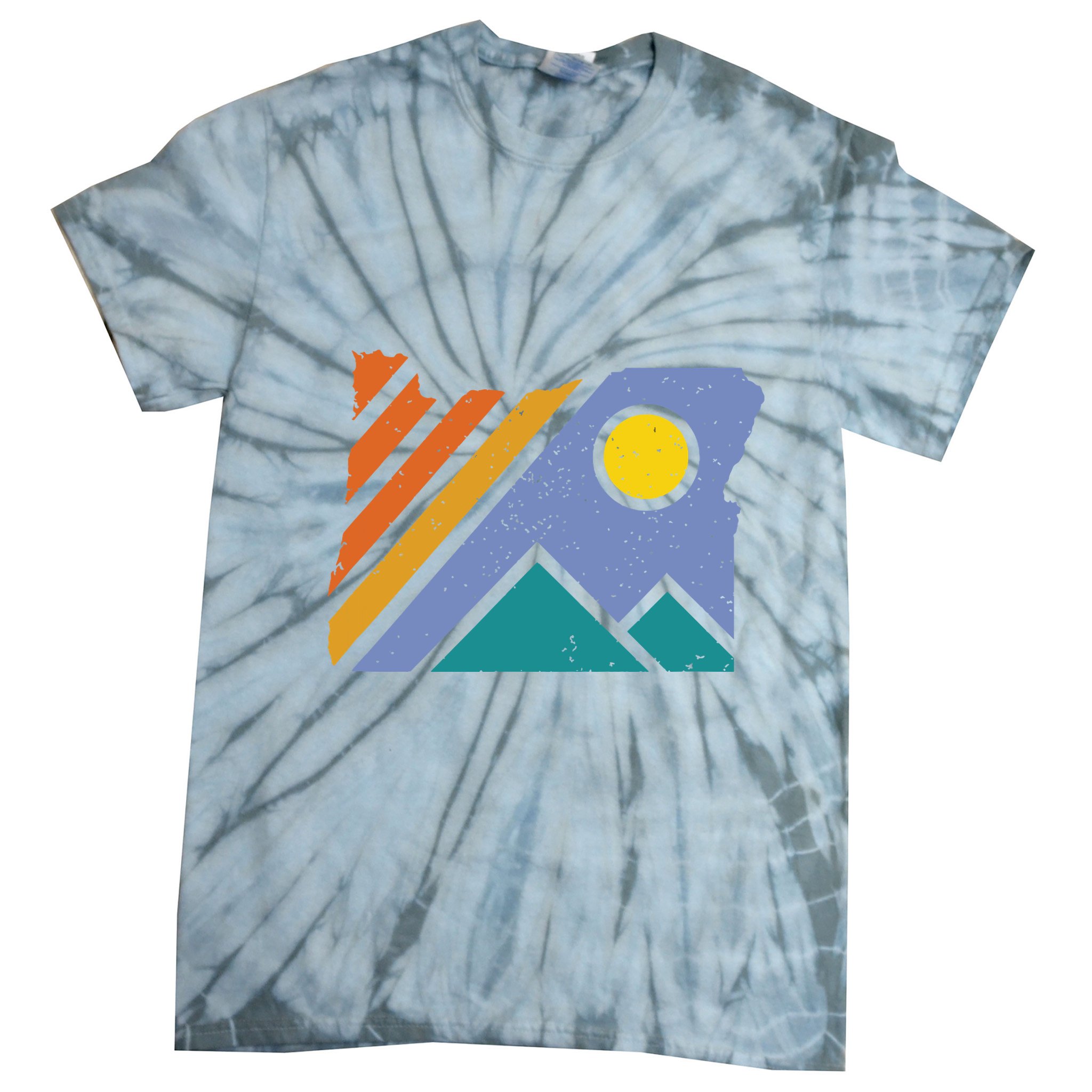 Retro Vintage Oregon Throwback Mountains And Gift Tie-Dye T-Shirt
