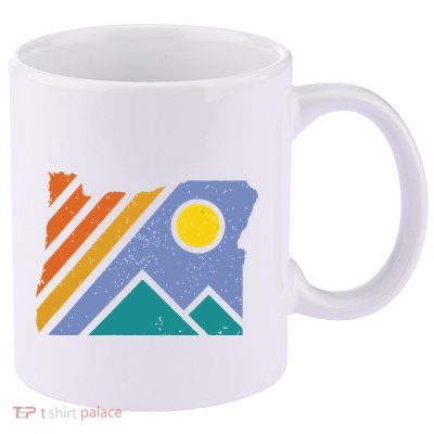 Retro Vintage Oregon Throwback Mountains And Gift 11oz C Handle Ceramic Mug