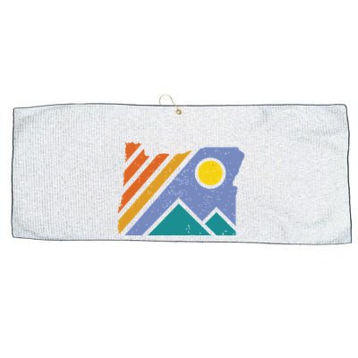 Retro Vintage Oregon Throwback Mountains And Gift Large Microfiber Waffle Golf Towel