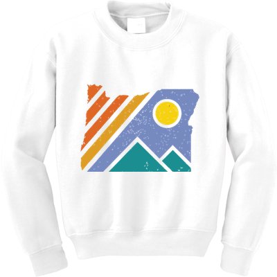 Retro Vintage Oregon Throwback Mountains And Gift Kids Sweatshirt