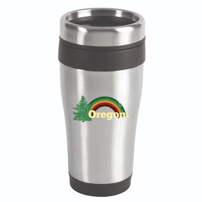 Retro Vintage Oregon Throwback Rainbow Distressed Gift 16oz Travel Tumbler