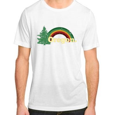 Retro Vintage Oregon Throwback Rainbow Distressed Gift Adult ChromaSoft Performance T-Shirt