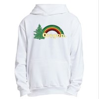 Retro Vintage Oregon Throwback Rainbow Distressed Gift Urban Pullover Hoodie