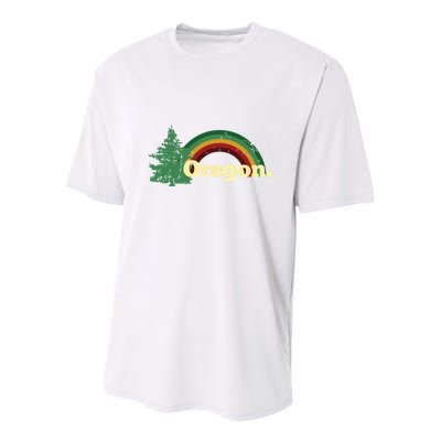 Retro Vintage Oregon Throwback Rainbow Distressed Gift Youth Performance Sprint T-Shirt
