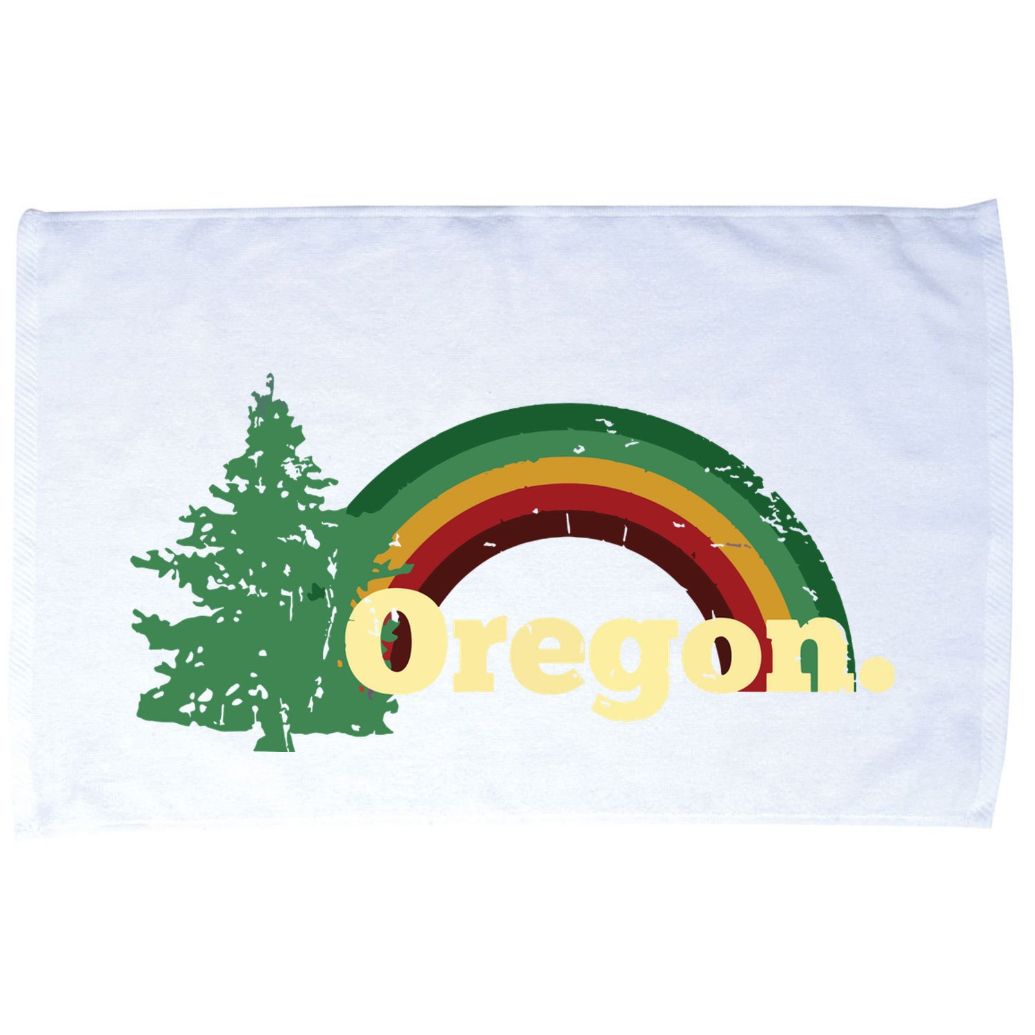 Retro Vintage Oregon Throwback Rainbow Distressed Gift Microfiber Hand Towel